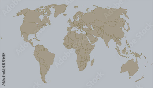 World map template with smooth colors