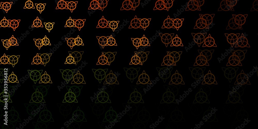 Dark Green, Yellow vector template with esoteric signs. Dark Green, Yellow vector template with esoteric signs.