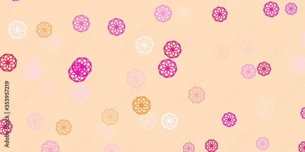 Light Pink vector doodle pattern with flowers. Light Pink vector doodle pattern with flowers.