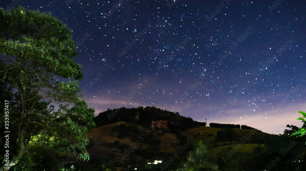 starry skies with mountain views starry skies with mountain views