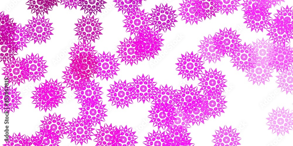 Light Pink vector natural artwork with flowers.