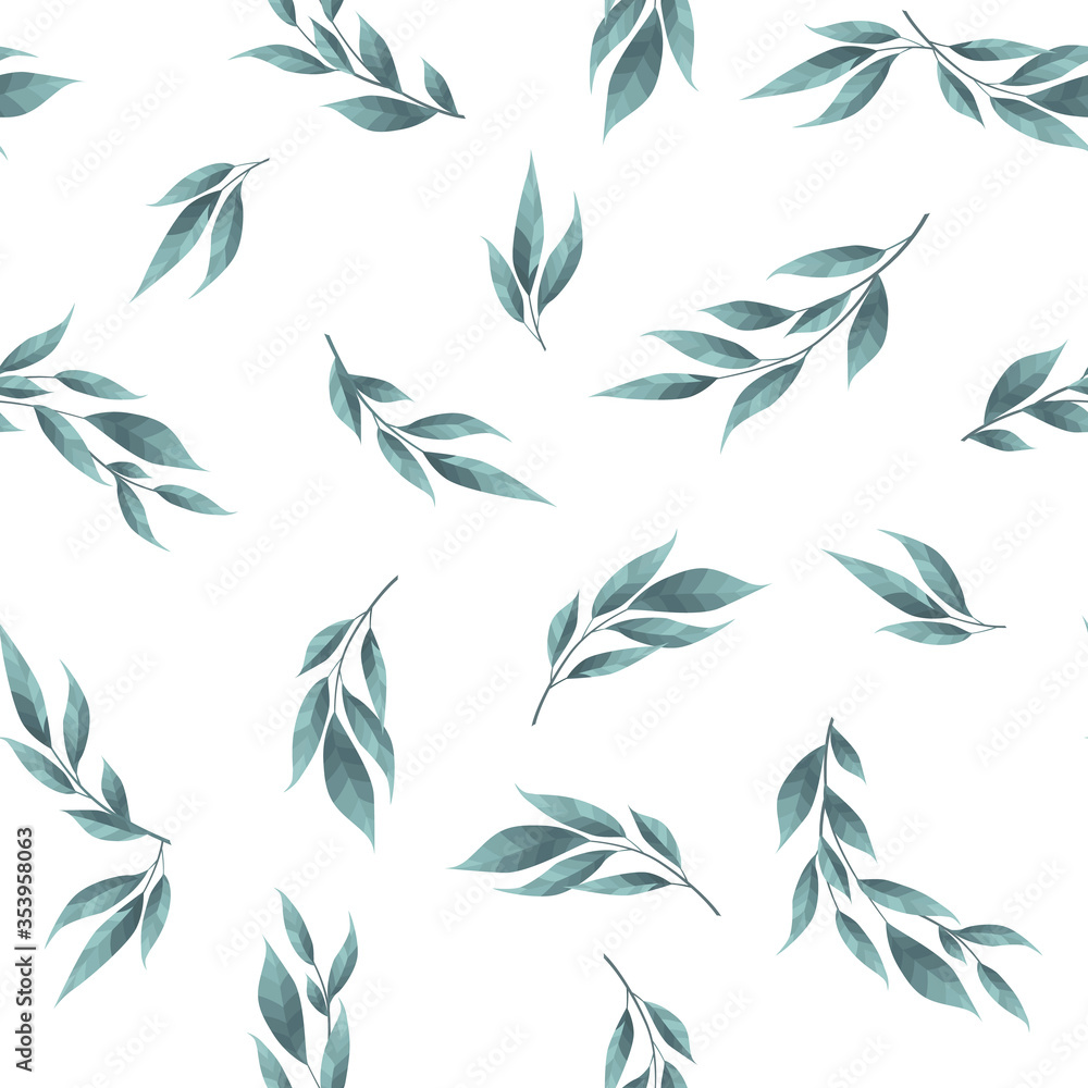 Abstract seamless pattern with leaves. Vector template. Abstract seamless pattern with leaves. Vector template.