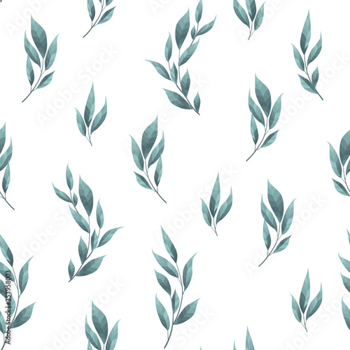 Abstract seamless pattern with leaves. Vector template.