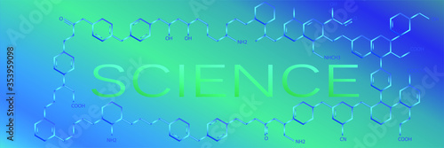 Abstract digital background with chemical structure. Vector illustration. Banners for scientific conferences.