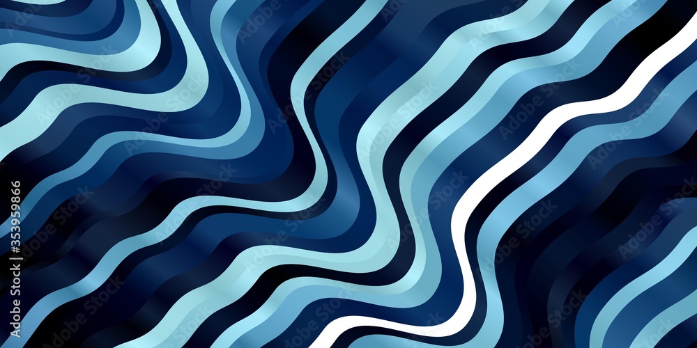 Fototapeta premium Light BLUE vector background with lines. Colorful illustration with curved lines. Smart design for your promotions.