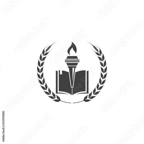 education and torch logo  illustration vector