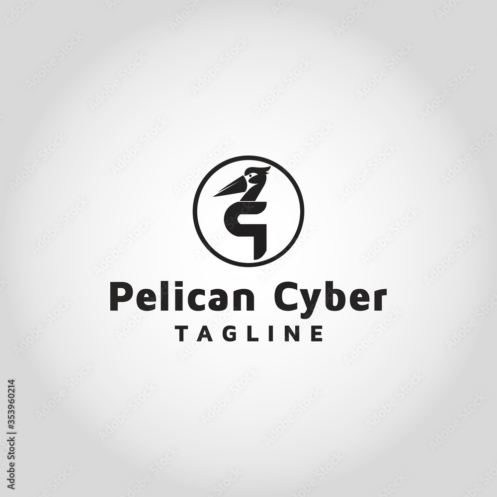Pelican vector logo design template inspiration Pelican vector logo design template inspiration