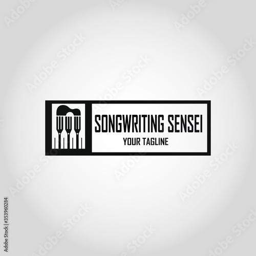 Song writer vector logo design template