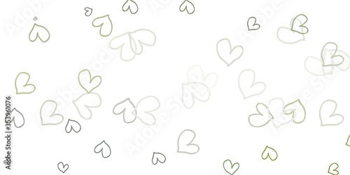 Light Gray vector template with doodle hearts.