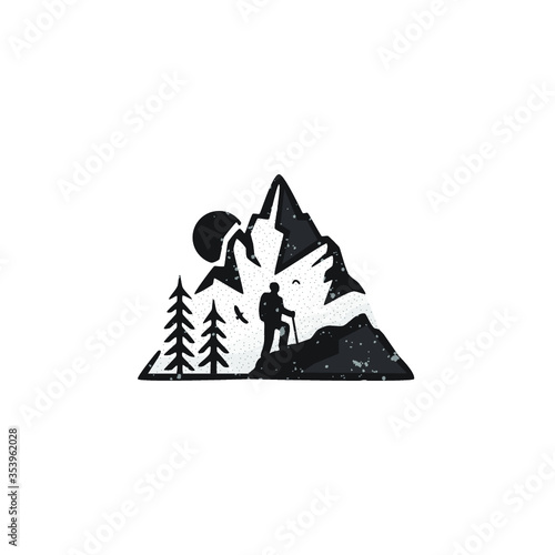 hiking adventures logo vector