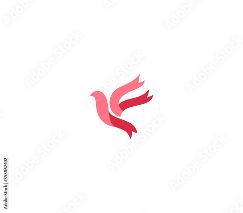 bird logo with ribbon logo design element © RNH