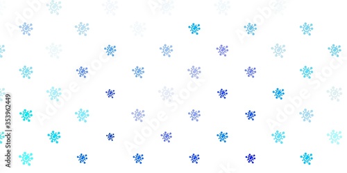 Light BLUE vector pattern with coronavirus elements.