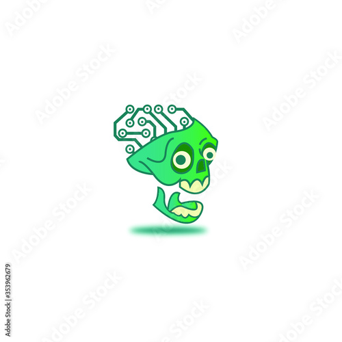 skull logo technology funny designs