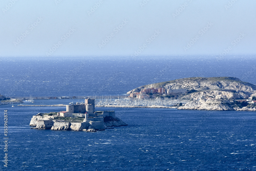 Chateau d'If castle on an island in Marseilles, France, famous through Dumas novel 