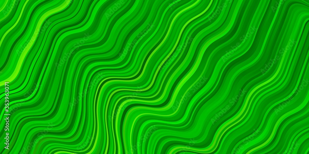 Fototapeta premium Light Green, Yellow vector pattern with curved lines. Abstract illustration with gradient bows. Pattern for websites, landing pages.