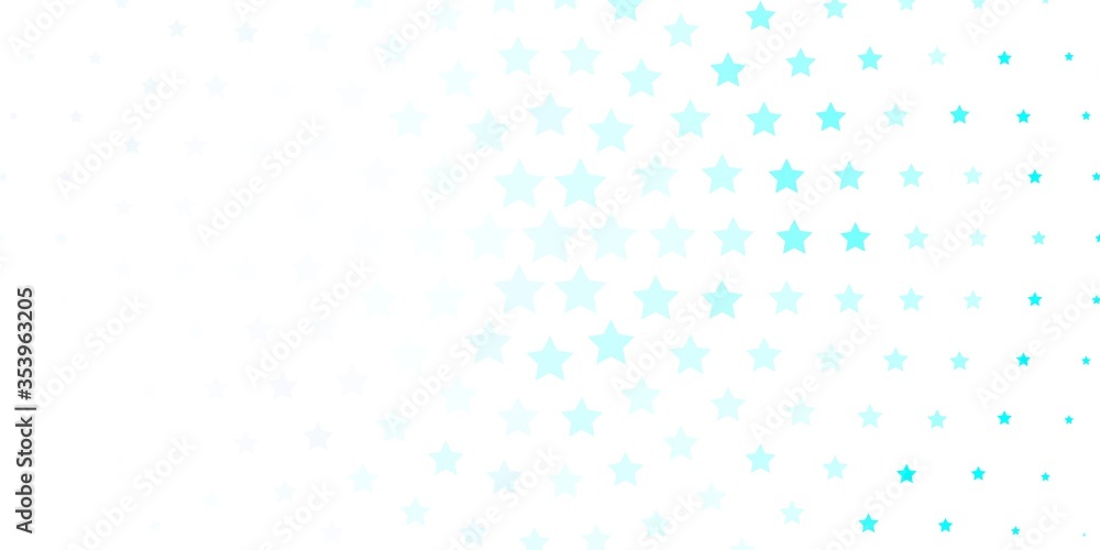 Light BLUE vector background with small and big stars. Blur decorative design in simple style with stars. Pattern for websites, landing pages.