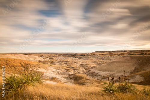 October 2016..Daytime exposure with a graduated ND filter of a small badland cut on the Rosebud Sioux reservation in South Dakota.