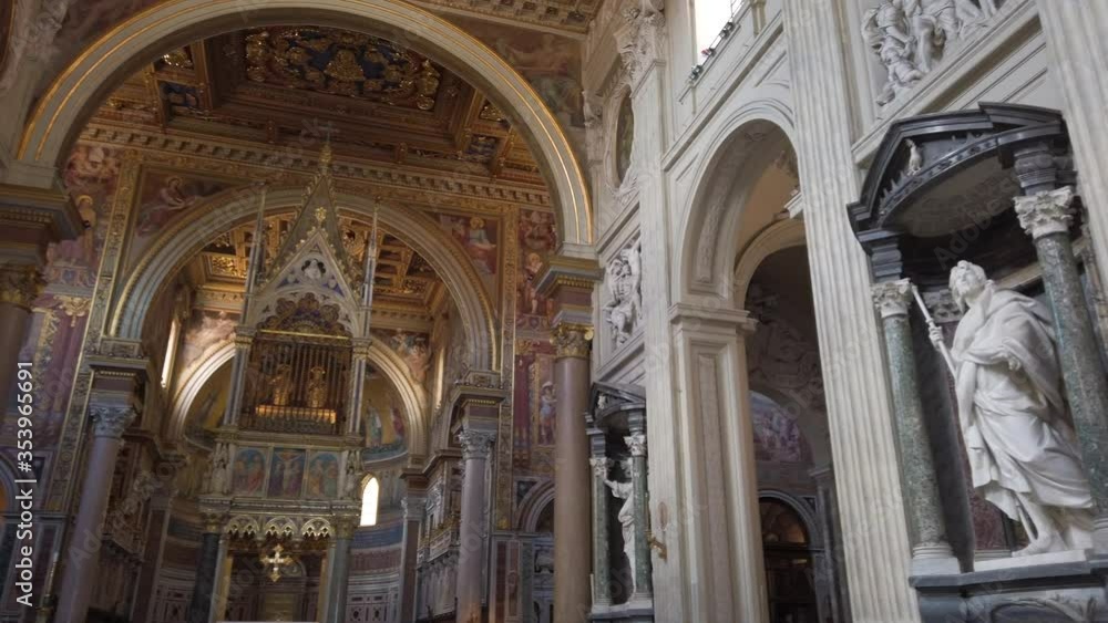 Interior sight in the Basilica of Saint John Lateran (San Giovanni in Laterano) in Rome, Italy. Interior sight in the Basilica of Saint John Lateran (San Giovanni in Laterano) in Rome, Italy.