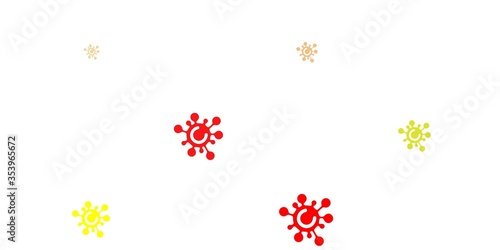 Light Multicolor vector pattern with coronavirus elements.