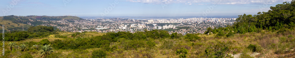 Panorama of Porto Alegre city from Morro Santana mountain