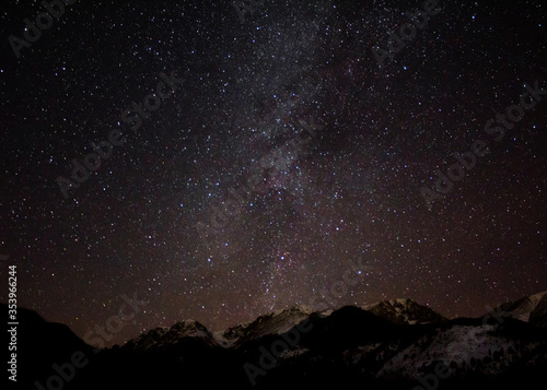 milky way in rocky mountains