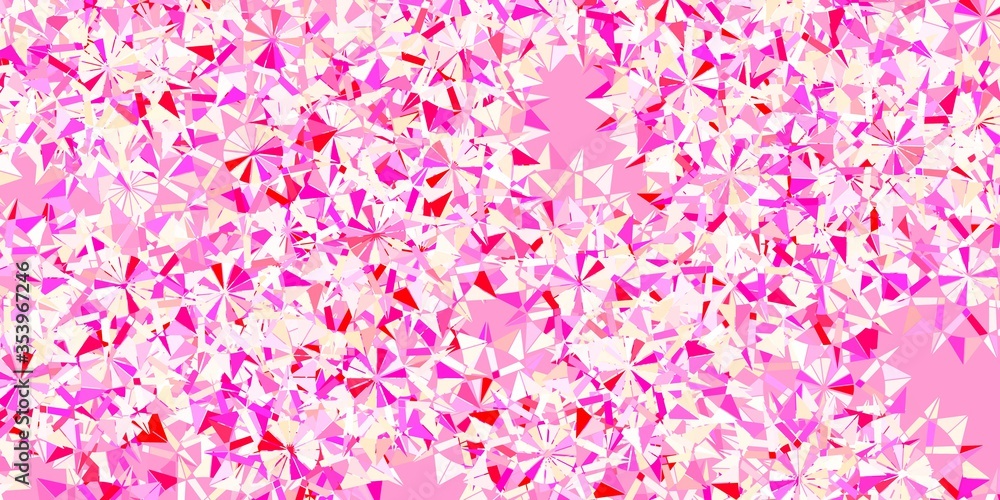 Light Pink vector background with christmas snowflakes.