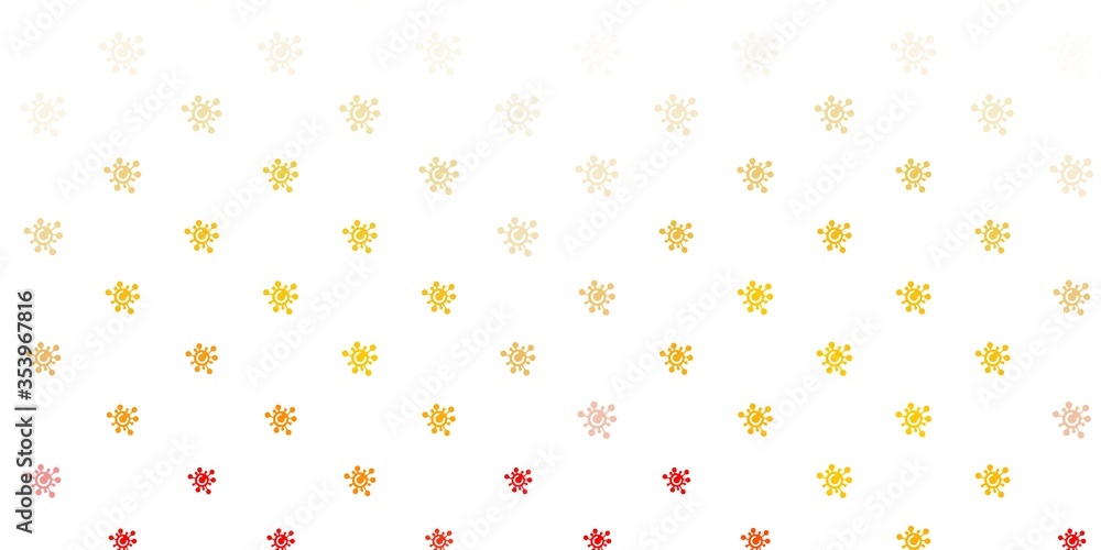 Light Orange vector background with covid-19 symbols. Light Orange vector background with covid-19 symbols.