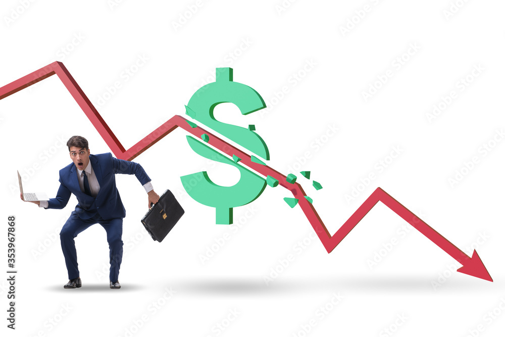 Concept of economic crisis and dollar inflation Concept of economic crisis and dollar inflation