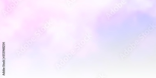 Light Purple, Pink vector texture with cloudy sky. Abstract colorful clouds on gradient illustration. Template for landing pages. © Guskova