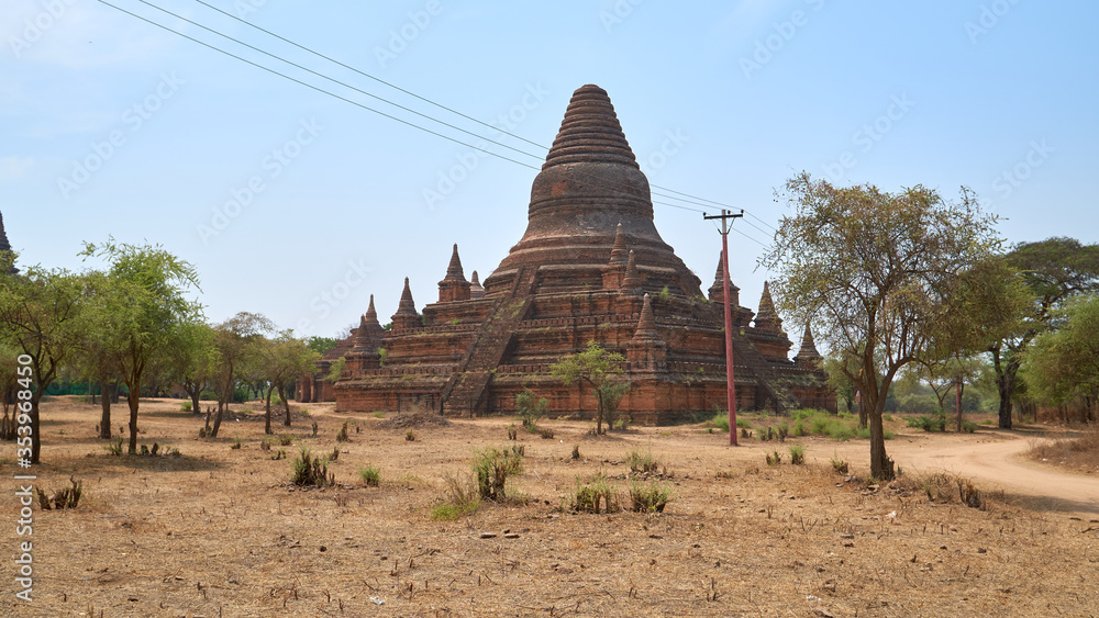 Ancient abandoned temple and ruins in told Bagan, Myanmar, Bagan.