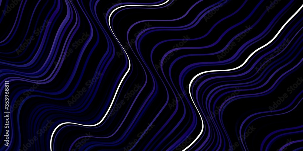 Dark BLUE vector pattern with curves. Abstract illustration with bandy gradient lines. Pattern for booklets, leaflets. Dark BLUE vector pattern with curves. Abstract illustration with bandy gradient lines. Pattern for booklets, leaflets.