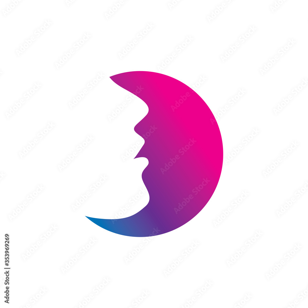 the concept of the crescent woman's logo. Negative space beautiful woman and crescent moon that is minimalist, unique and modern. the concept of the crescent woman's logo. Negative space beautiful woman and crescent moon that is minimalist, unique and modern.
