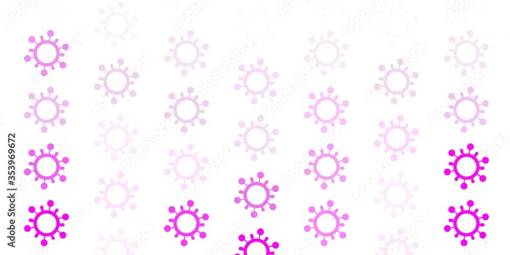 Light Pink vector backdrop with virus symbols.