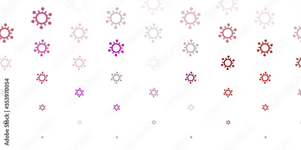 Light Pink, Red vector pattern with coronavirus elements. Light Pink, Red vector pattern with coronavirus elements.