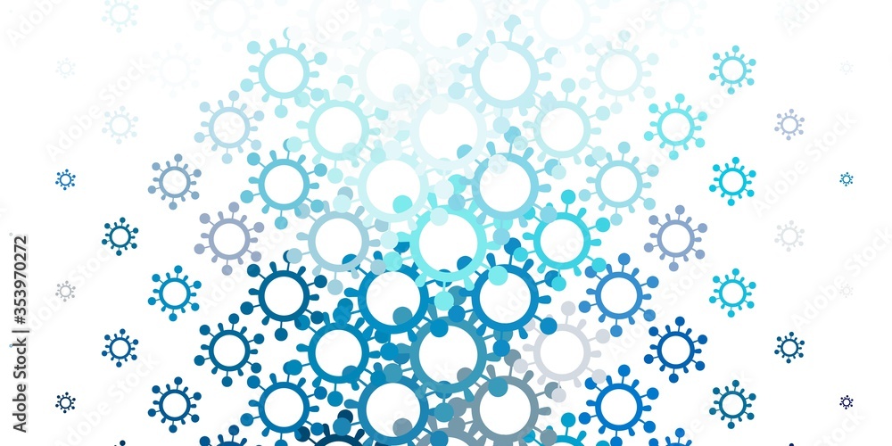 Light BLUE vector pattern with coronavirus elements. Light BLUE vector pattern with coronavirus elements.