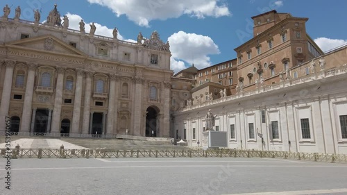 Saint Peters Basilica in Rome on a sunny summer morning, Italy. 