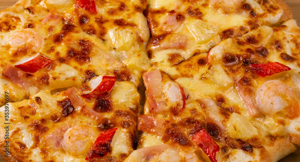 pizza on wooden table Ready to Eat pizza on wooden table Ready to Eat