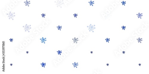 Light BLUE vector template with flu signs.