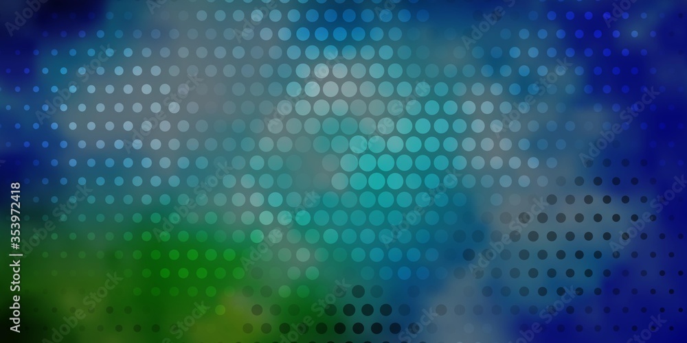 Light Blue, Green vector backdrop with dots. Abstract illustration with colorful spots in nature style. Pattern for wallpapers, curtains. Light Blue, Green vector backdrop with dots. Abstract illustration with colorful spots in nature style. Pattern for wallpapers, curtains.
