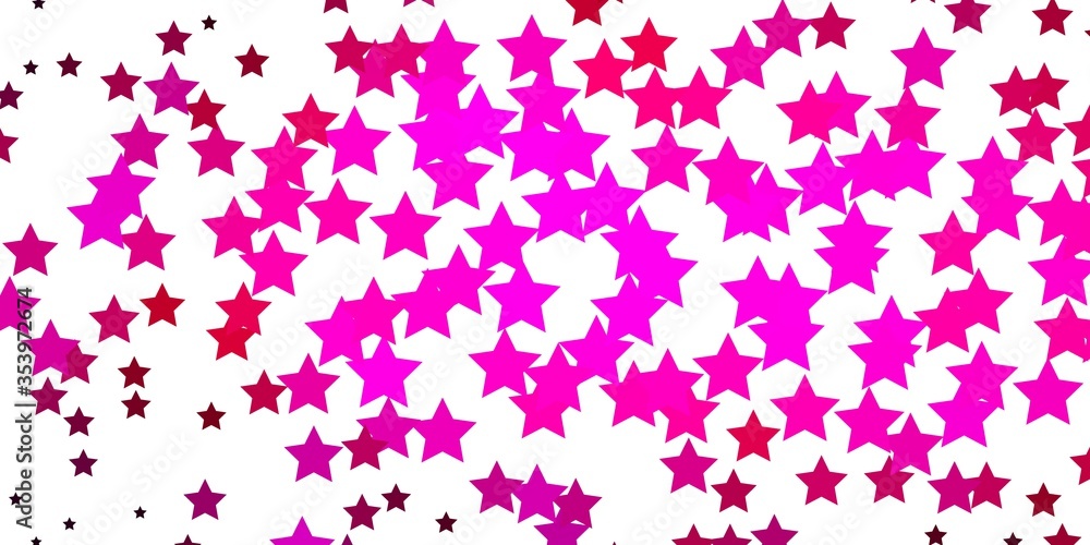 Dark Pink vector background with colorful stars. Modern geometric abstract illustration with stars. Best design for your ad, poster, banner.