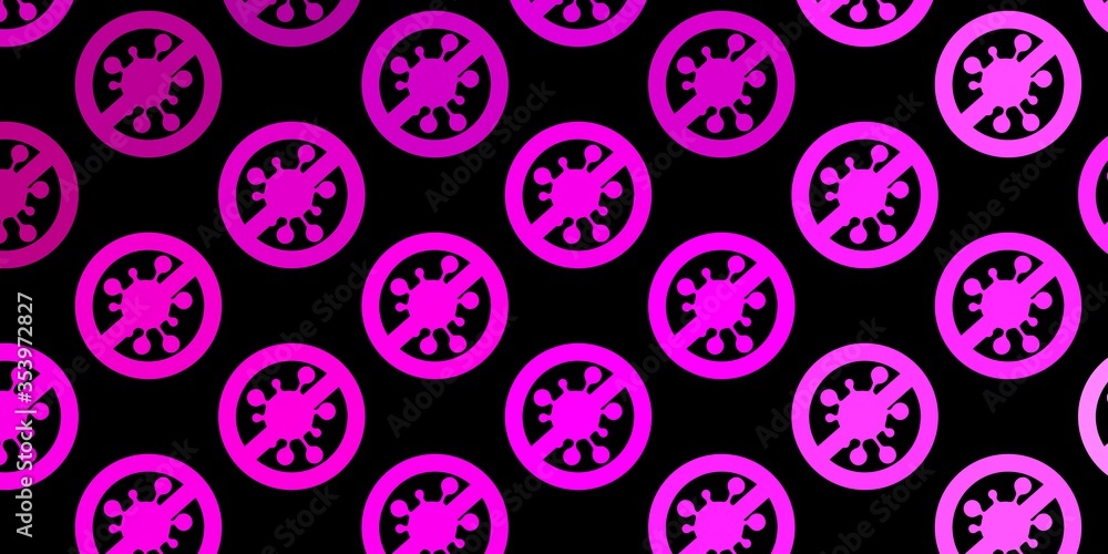 Dark Pink vector pattern with coronavirus elements. Dark Pink vector pattern with coronavirus elements.