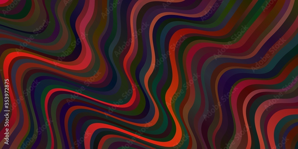 Dark Red vector background with curved lines. Dark Red vector background with curved lines.