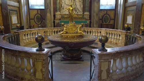Baptistery in the Basilica of Santa Maria Maggiore in Rome, Italy. 