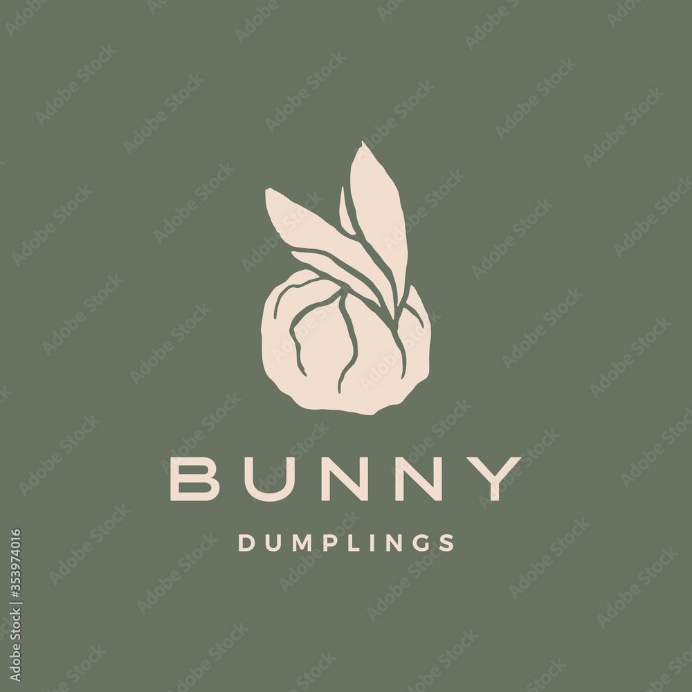 bunny dumplings logo vector icon illustration
