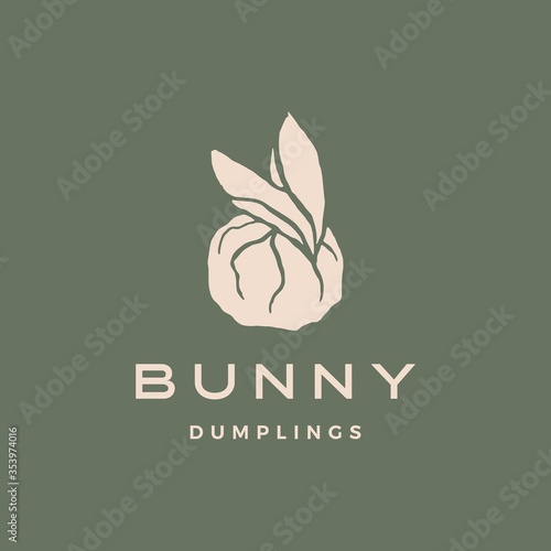 bunny dumplings logo vector icon illustration