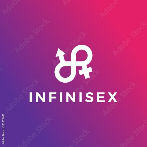 infinity sex logo vector icon illustration
