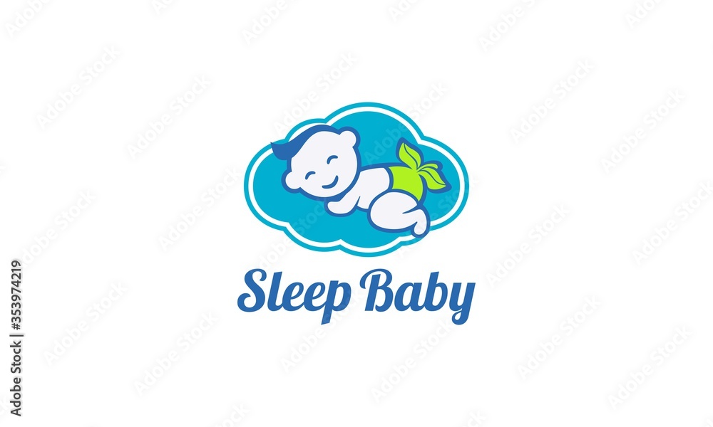Creative logo and cute baby for logo sleep baby design vector editable Creative logo and cute baby for logo sleep baby design vector editable