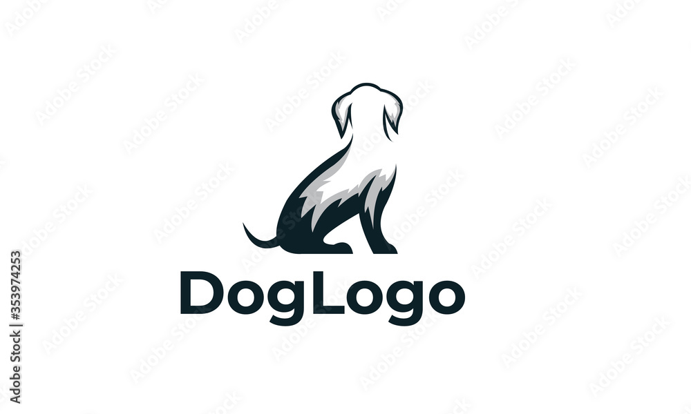 Obraz premium Dog Logo can for Pet Clinic ,Veterinary ,Pet care , Pet Shop - Dog Shop - Dog Community - DOg LOvers with modern design , fresh concept ,blue color and vector EPS 10
