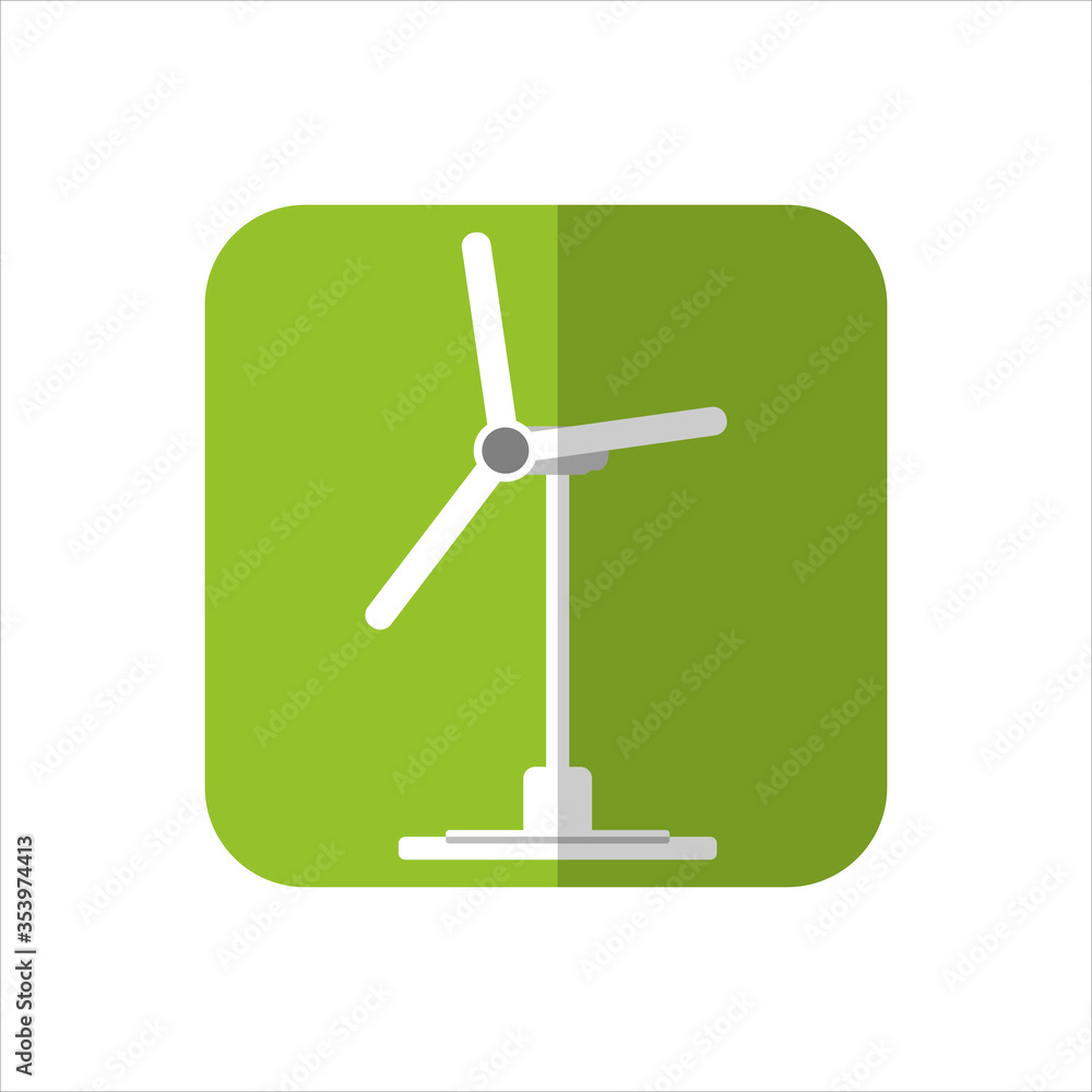 Icon wind turbine eco green background Icon wind turbine eco green background