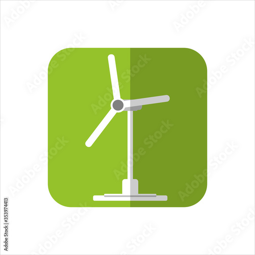 Icon wind turbine eco green background